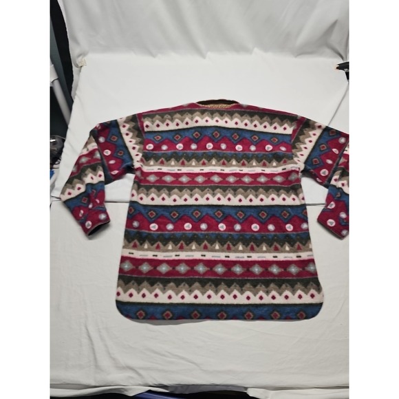 Angelo Litrico Mens Multicolor Vtg Aztec Western Fleece Button Up Shirt Sz L - Picture 14 of 16